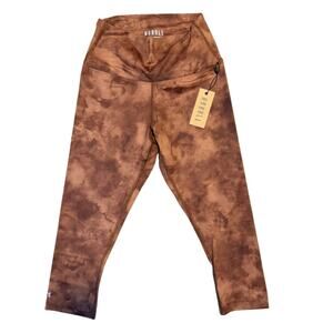 NOBULL High-Rise Cropped Tights S — Brown Tie Dye NWT